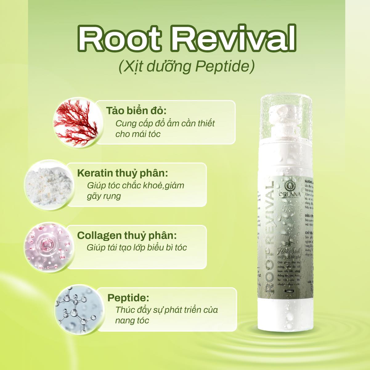 Xịt Mọc Tóc Thuần Chay Orenna: Nuôi Dưỡng, Phục Hồi & Hồi Sinh Tóc Khô, Gãy Rụng