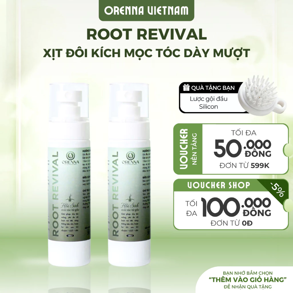 Xịt Đôi Mọc Tóc Orenna – Nuôi Dưỡng Tóc Chắc Khỏe, Phục Hồi Hư Tổn, Giảm Gãy Rụng