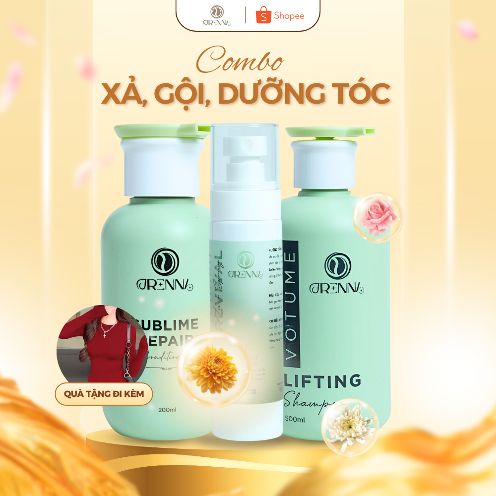 Combo 3 Sản Phẩm Orenna – Dầu Gội, Dầu Xả Và Xịt Kích Mọc Tóc Dưỡng Tóc Khỏe Mạnh