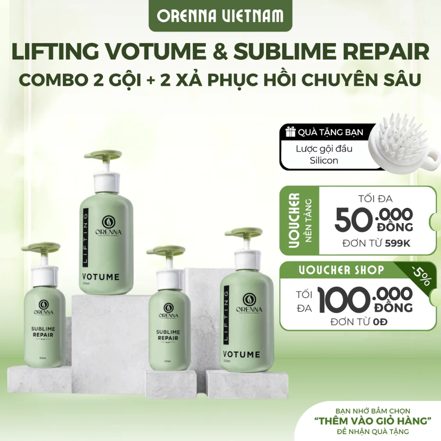 Combo 2 Cặp Dầu Gội Xả Phục Hồi Chuyên Sâu Orenna