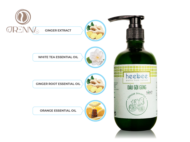 Dầu gội cho da đầu dầu Gừng Thiên Nhiên Heebee