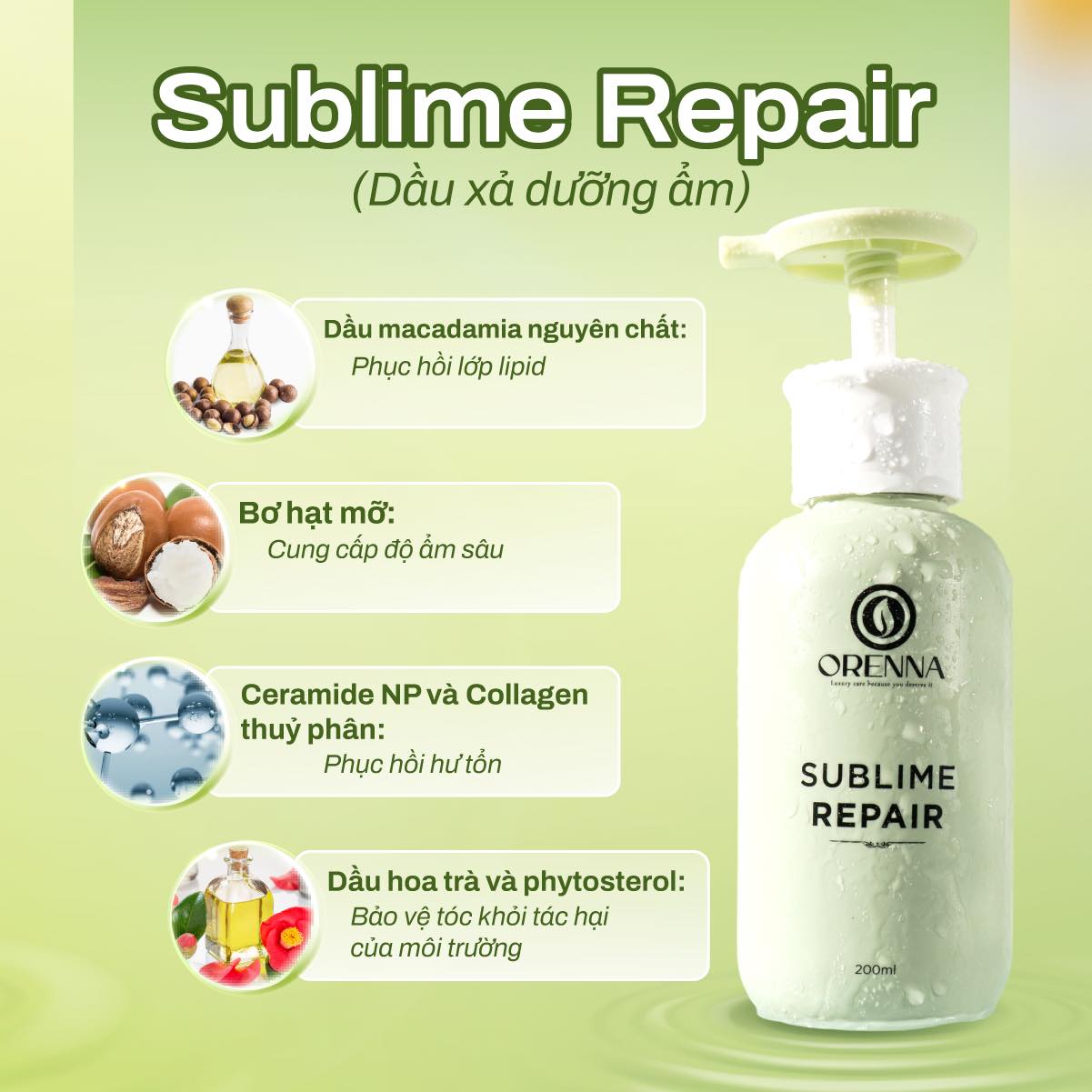 Dầu Xả Thuần Chay Sublima Repair: Nuôi Dưỡng & Phục Hồi Tóc Hư Tổn