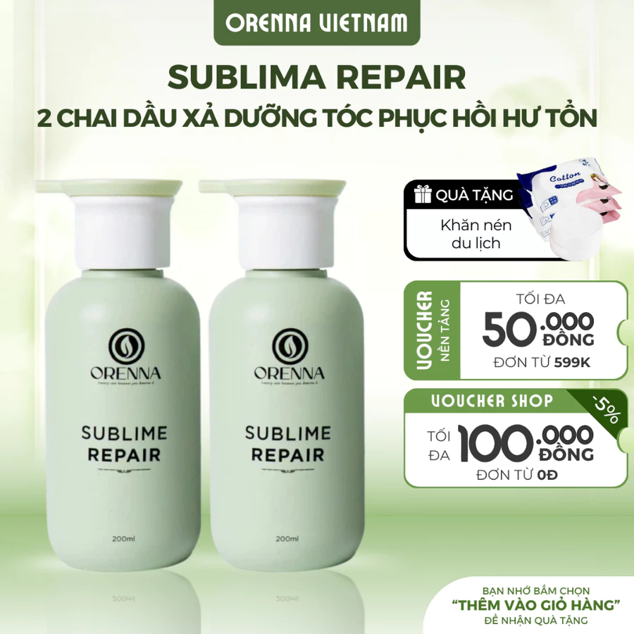 Combo Dầu Xả Sublime Repair – Phục Hồi Tóc Hư Tổn, Dưỡng Tóc Mềm Mượt, Hương Thảo Dược